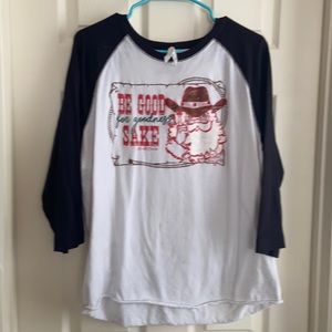 Christmas Cowboy Ladies XL LongSleeve Tee